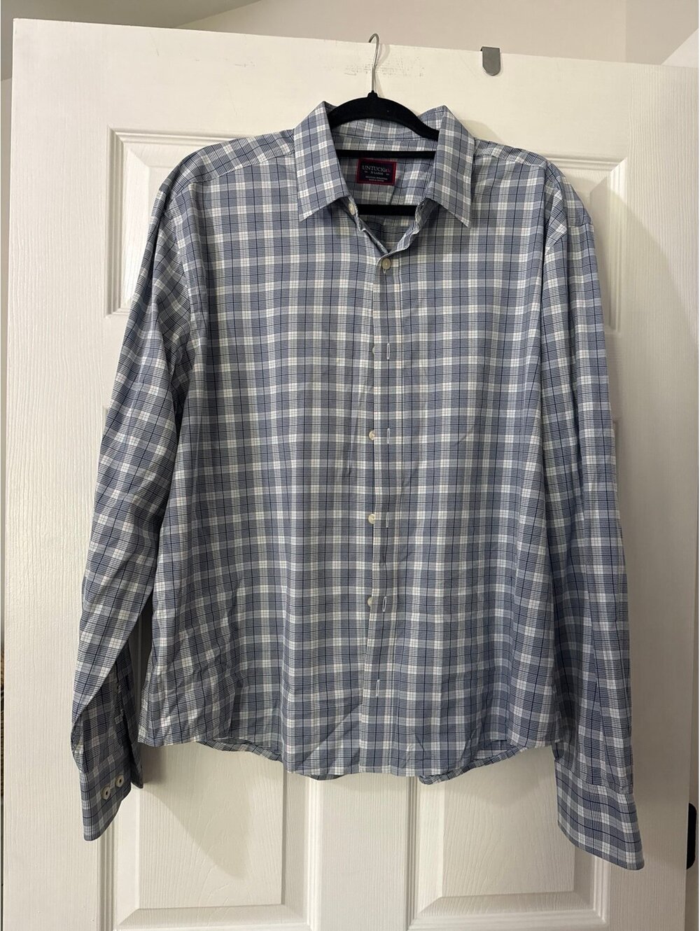 UNTUCKit Blue Plaid Long Sleeve Button Front Shirt Men’s XL